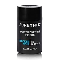 Vista 10 de SURETHIK Fibras capilares, 1.06 oz (marrón claro), cubre instantáneamente el cuero cabelludo y las áreas dispersas, acabado natural, adecuado