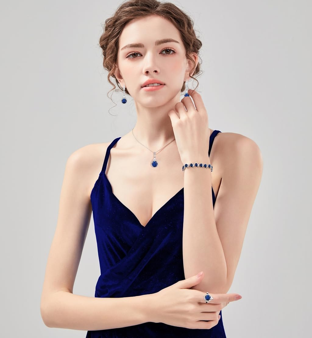 LMXXVJ Jewelry Set For Women,Platinum Plated Necklace Ring Earrings Bracelet Costume Jewelry Set Mother's Day Christmas Birthday Thanksgiving Day Gift for Mom/Wife