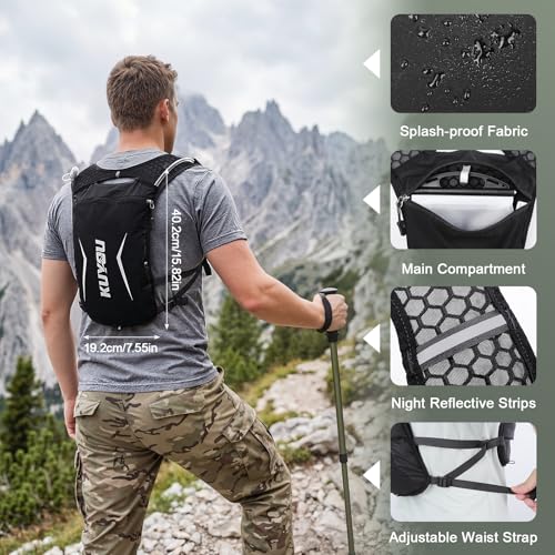 KUYOU Running Vest for Women & Men, Lightweight Hydration Backpack with 2L Water Bladder, Water Backpack for Trail Running, Hiking, Cycling & Marathon — view 2