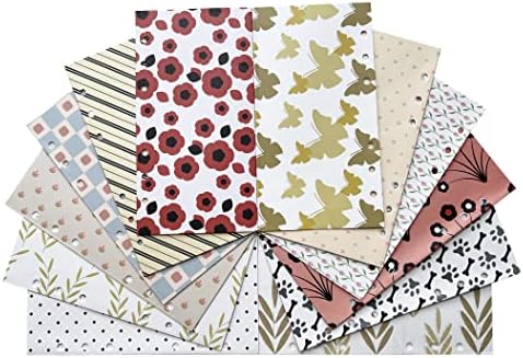 12 Pcs Cash Envelope for A6 binder with 6 holes, Budget Envelopes for Budget Planner Organizer Inserts (flowers)