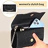 TELAIN Pochette Étincelante pour Femmes, Élégant Sac de Soirée pour Mariage, Cocktail, Fête & Occasions Festives, Avec Chaîne Épaule Amovible, Polyvalente en Pochette (Noir) #2