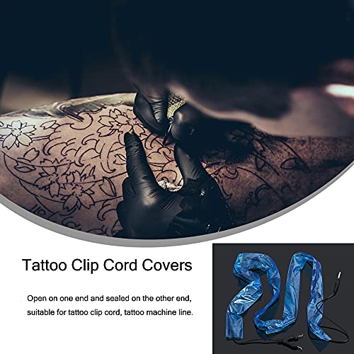 Clip Cord Covers Tattoer 125Pcs/Box 2" X 31" One Side Open Tattoo Clip Cord Covers Clip Cord Sleeves For Tattoo Machine Tattoo Gun Wrap Tattoo Accessories Tattoo Supplies Tattoo Kits (Blue) #TOP1
