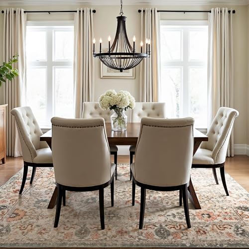 nuLOOM Lenore Beige Floral & Paisley Power Loomed Area Rug, 7' x 9'