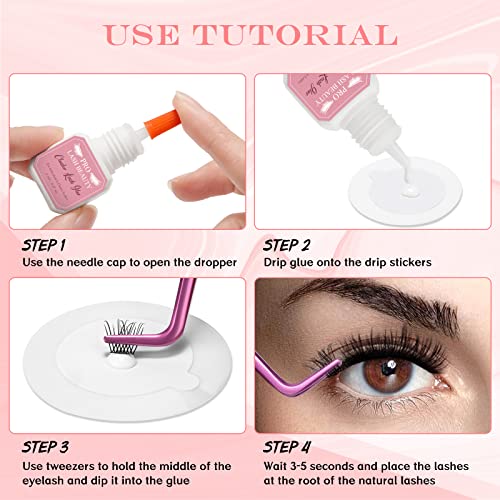 Cluster Lash Glue Individual Lash Glue For Diy Lash Extension Clear Lash Glue Waterproof Eyelash Glue Lash Adhesive Long Lasting For 48 Hours 5Ml Clear #TOP4