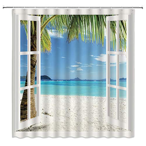 [2023 ] Beach Scene Shower Curtain Ideas for the Bathroom