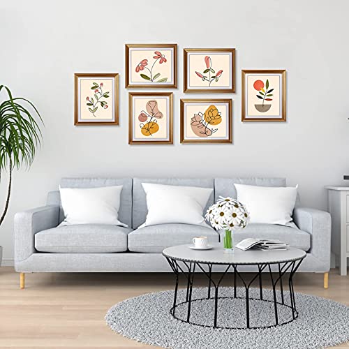 Mebrudy 8.5 X 11 Picture Frames With Mat, Gold 8.5X11 Document Certificate Diploma Award Photo Frame Set For Wall Or Tabletop Display, 6 Pack #TOP4