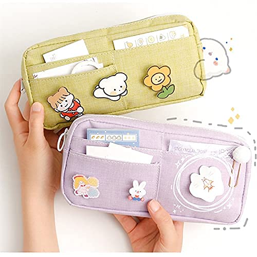 Astuccio Kawaii Grande Capacità KKPLZZ - Trasparente Con Cerniera, Porta Penne E Matite, Regalo Scuola Per Ragazzi E Ragazze