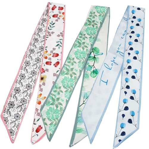 3 Pack Purse Scarf Set,Silk Ribbon Scarves for Bags Head Scarf for Handbag Handle Scarf Band Hair Neck Scarf for Women Fashion Holiday Gifts Wrapping,28