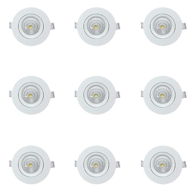 Esar 7W COB LED Ceiling Light, Round, Warm White, Metal Body