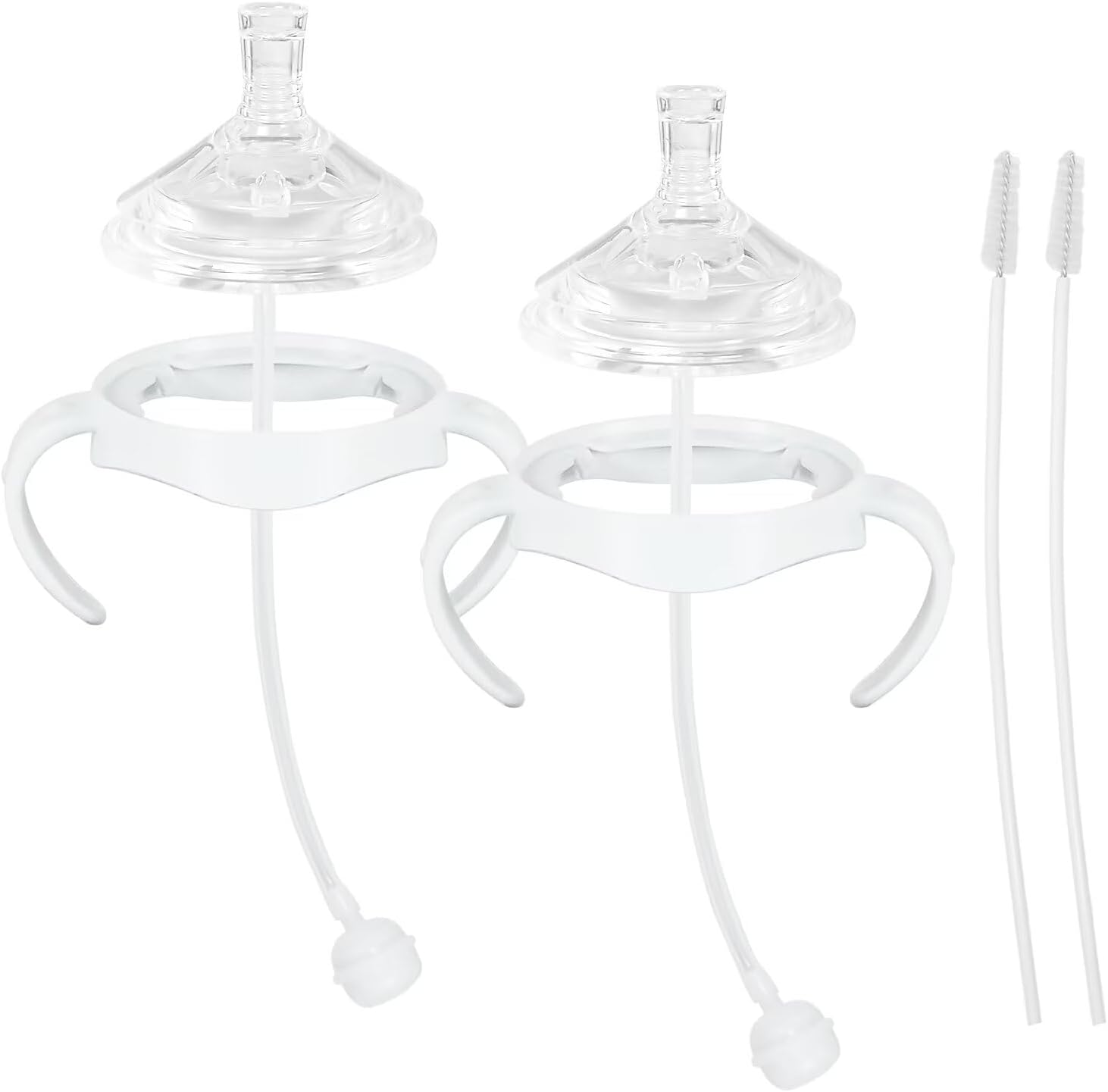 ROPOSY Straw Cup Soft Spout Conversion Kit for Philips Avent Natural Baby Bottle, Bottle Handles and Weighted Straw （2 Pack）