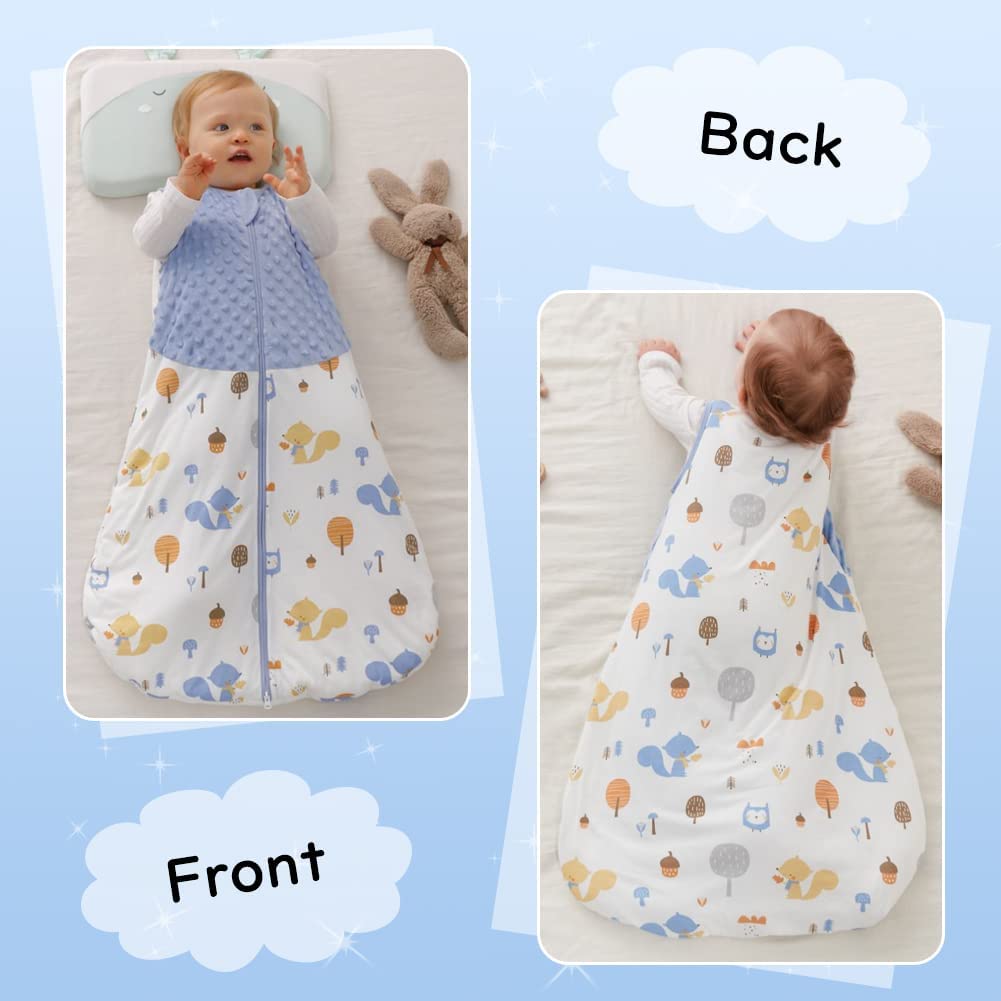 Fairy Baby Sacco Nanna per Neonati 1,5 Tog Sacco a Pelo Invernale per Neonato Coperta Indossabile in Cotone Morbido Swaddle