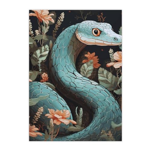 Sticker serpent et fleur imperméable décoration bouteille d'eau - 2