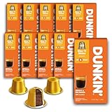 Dunkin' Donuts Rise 'N Shine - 100 cápsulas de café compatibles con Nespresso - 100% Arabica - Tostado claro, aroma fresco y ligero - Café dulce y energizante
