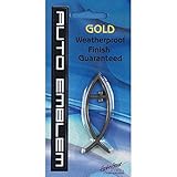 Harbor House Small Gold Christian Cross Fish Auto Emblem