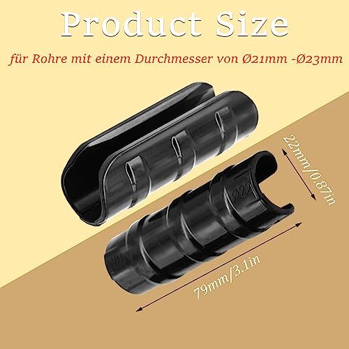 CEEYSEE 20 Stück Gewächshaus-Clips Ø21~23mm Gewächshausfolie Clip Rohr Folie Clip für Reihenabdeckung Netz,Tunnel,Schuppen,Schattierung,Treibhaus Clips (Schwarz Ø21-23mm)
