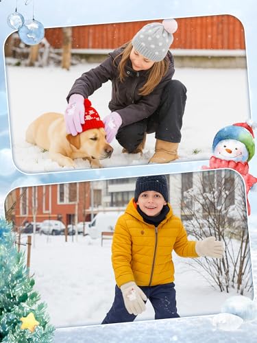 Image of EBOOT 3 Pairs Winter Kids Gloves Warm | Toddler Gloves for Boys Girls Outdoor, Full Finger Fluffy Soft Mittens for 1-11 Years Children, Multiple Colors