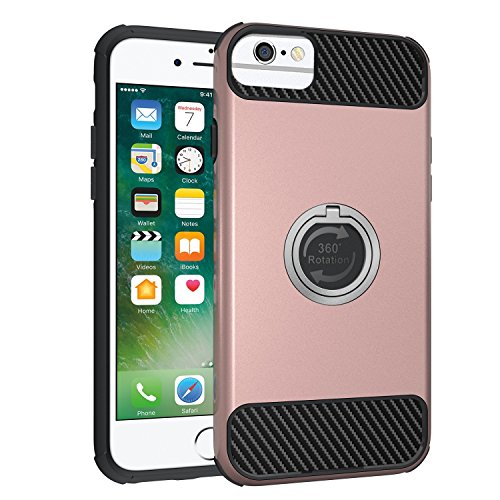 iPhone 6s Case,iPhone 6 Case,IWAVION Shockproof Protection Dual Layer Hybrid Armor Rugged Heavy Duty Hard Cover Case with 360 Degree Rotating Ring Grip Kickstand for Apple iPhone 6/6s 4.7