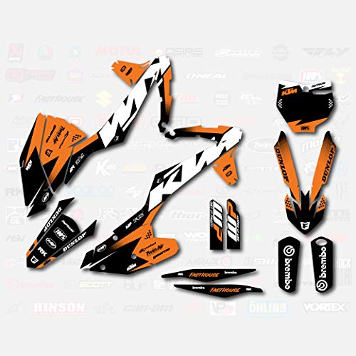 Orange White Racing Graphics Kit fits KTM 16-18 SX SXF XC XCF 125 150 200 250 300 450