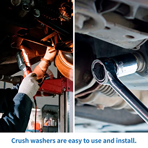 Image of 20 Pack M14 Oil Drain Plug Gaskets Crush Washers Seals Rings Compatible with Hon da Ya maha Triumph Ka wasaki Suzuki, Ideal for Oil Change, Replacement for The Part # 94109-14000