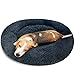 KROSER Cuccia per Cani Letto per Cucciolo Rotondo 82 cm, Lettino da Interno per Animale Domestico Lavabile in Morbido Peluche, Peluche Ciambella per Cani di Medio Taglia-Grigio scuro