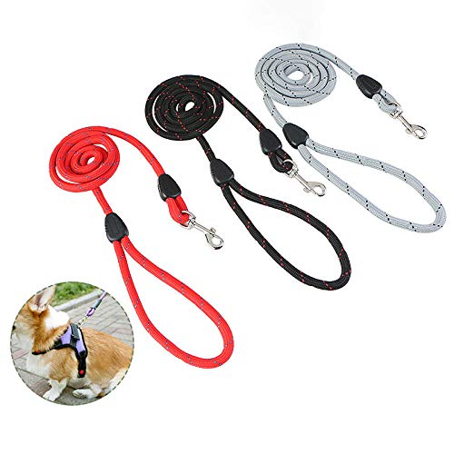 Laisse de dressage pour chien HMJGDHX de 1,5 m réfléchissante