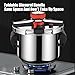Generic Pressure Cooker 10L 316 Stainless Steel Cookware Three-Speed Adjustment 9 Security Systems with Easy Opening Closing Lid Works on All Cooktops
