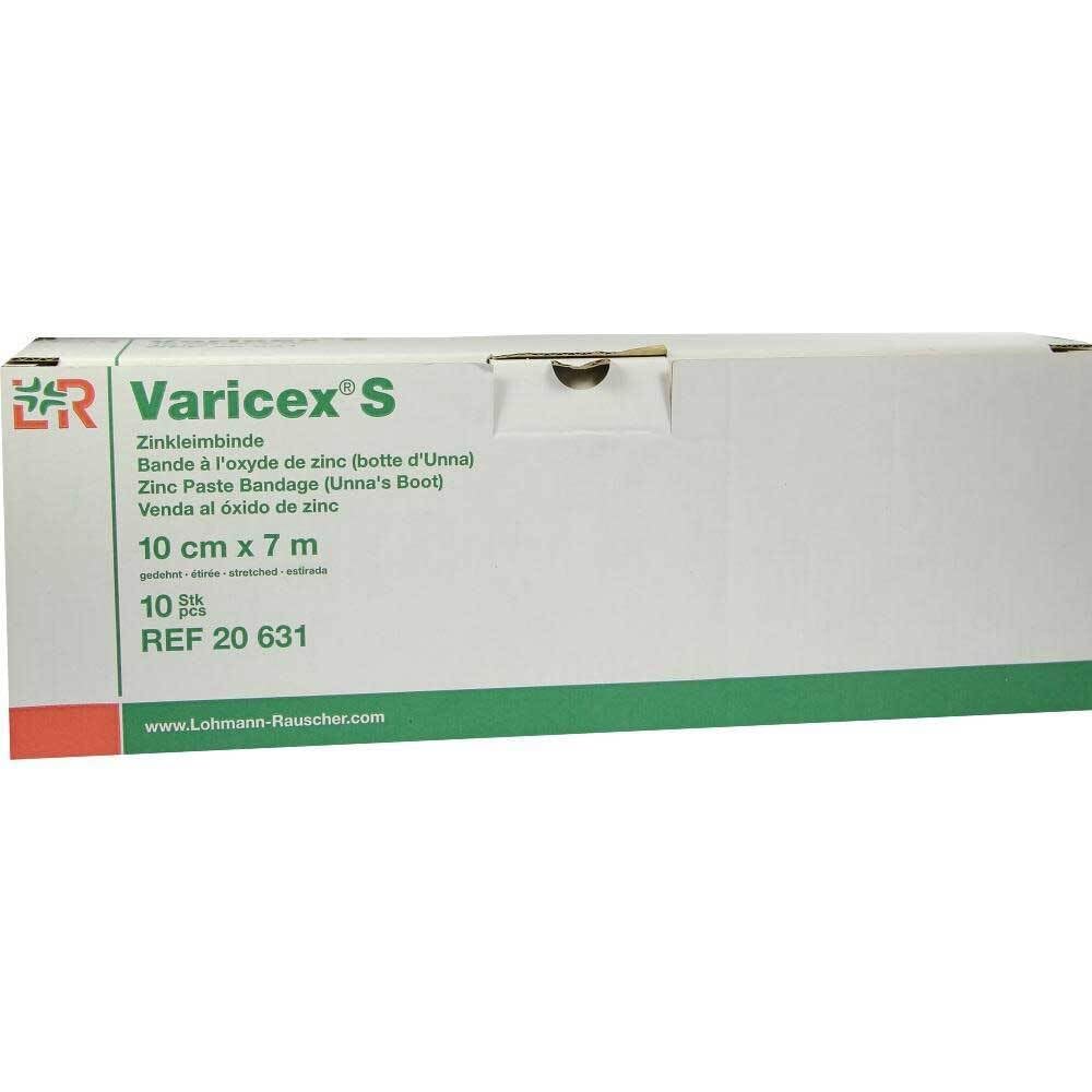 VARICEX S Zinkleimbinde 10 cmx7 m einz.verp. 10 St