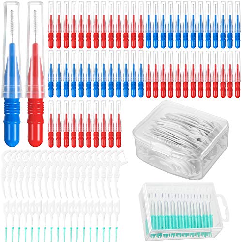 250 Pieces Interdental Brush Tool Set, Tooth Floss Pick, Interdental Brush Refill Flosser Stick Toothpick Tooth Cleaner, Interdental Brush Toothpick Cleaning Tool