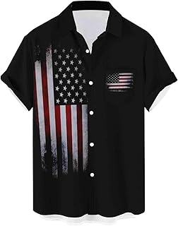 Men's Casual Short Sleeve Button Down Bowling Summer Loose Hawaiian Beach Shirts - Buy now