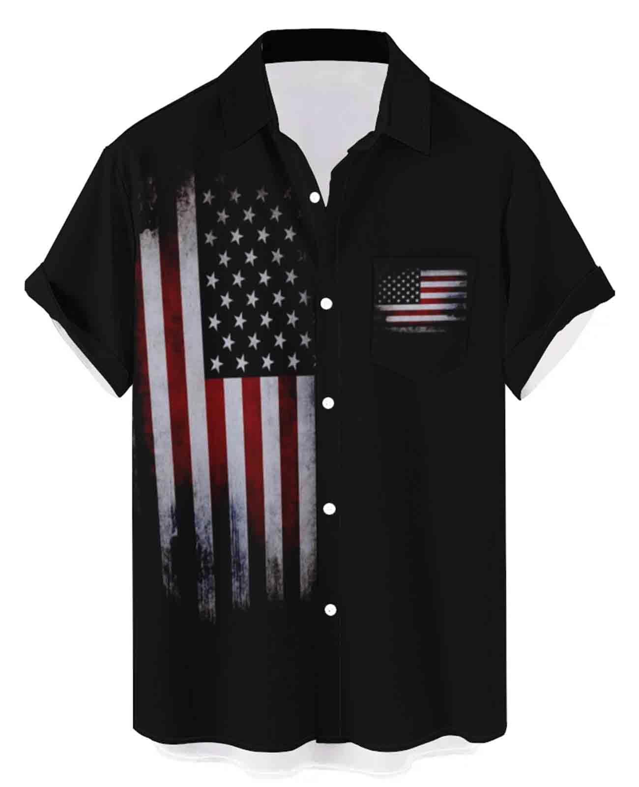 Hodaweisolp Men's Casual Short Sleeve Button Down Bowling Summer Loose Hawaiian Beach Shirts