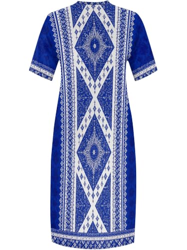 Image of PinkPatty Women's Oversize V Neck Short Sleeve Maxi Dress with Pockets