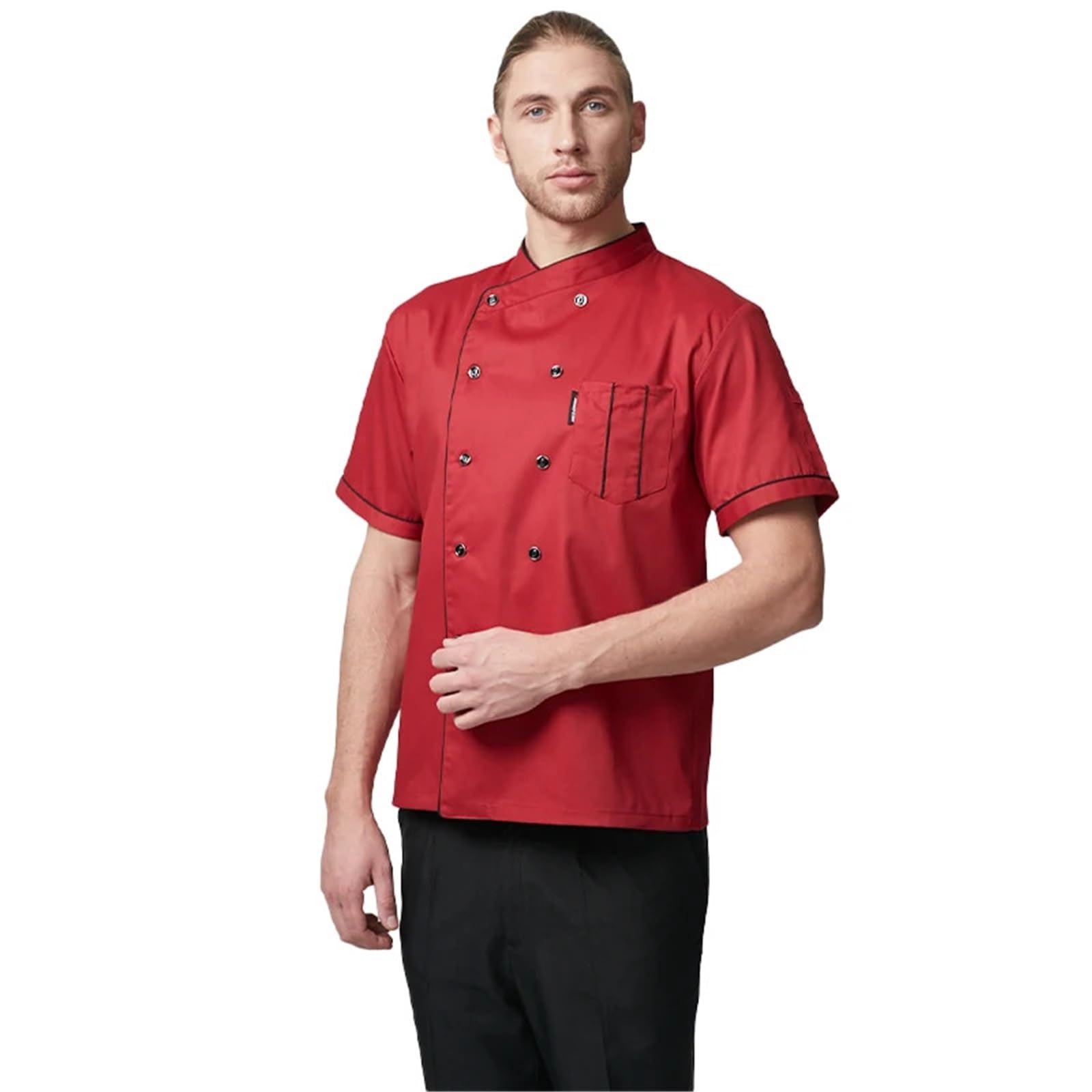 Divisa da cuoco Giacche da cuoco for uomo e donna, a maniche corte, cucina, panetteria, ristorante, cameriera, cameriere per chef