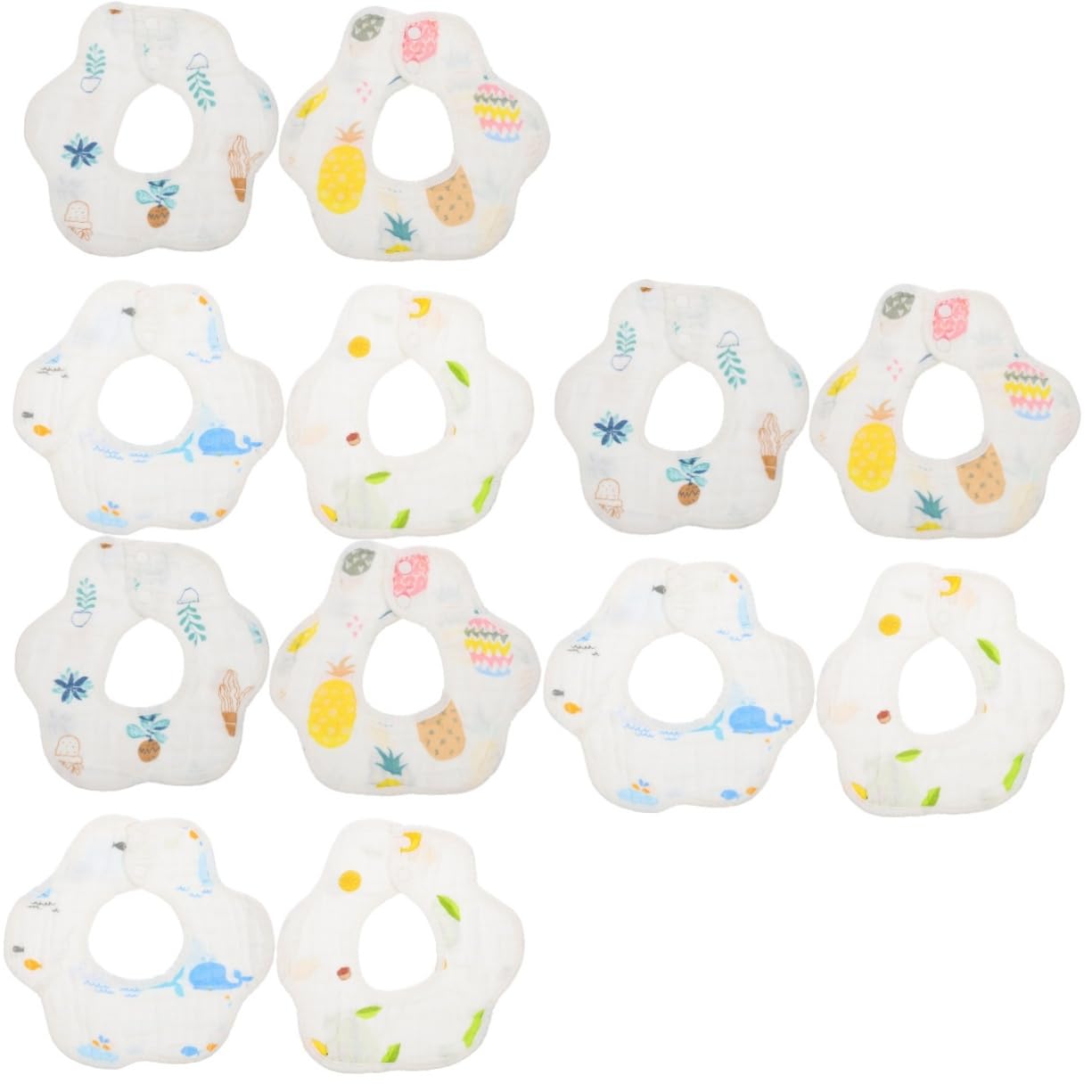 Abaodam 12pezzi Bavaglini Per Design Assorbenti e Regolabili Confezione Per e Ruttini Morbidi