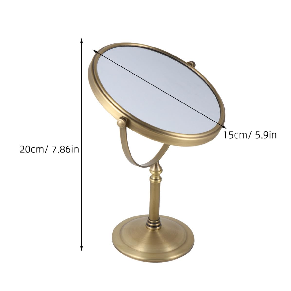 SOIMISS Espejo de Maquillaje Material de Metal y Doble Cara Aumento 3X de Mesa Diseño Antideslizante Adecuado para Uso Hogar