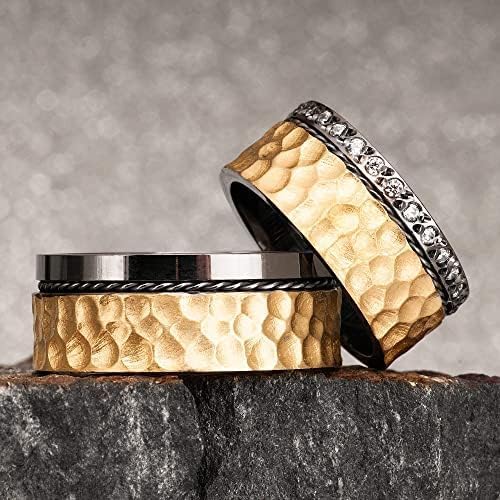 Anillos de boda de plata con baño de oro "Lilium"
