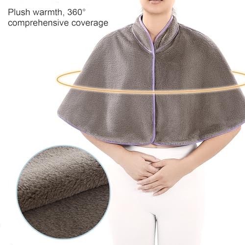 IPENNY Half Cape Shawl Fleece Cape Short Old People Shoulder Soft Neck Heat Wrap Protective Shawl Shoulder Warming Pad3