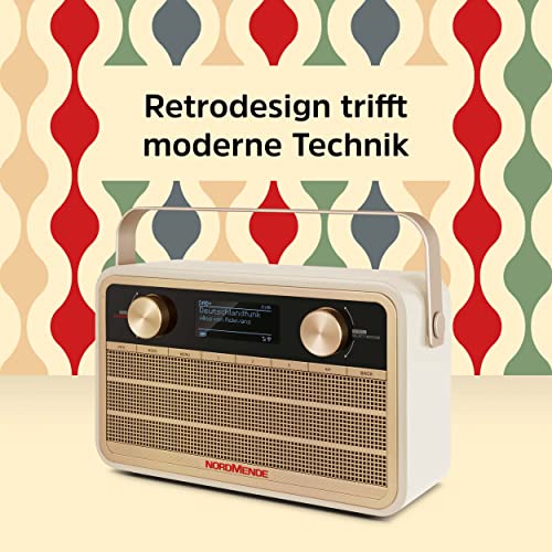 Nordmende Transita 121 IR draagbare internetradio (DAB+ radio, FM, Bluetooth, WLAN, 24 uur batterij, wekker, slaaptimer, hoofdtelefoonaansluiting, 5 W mono-luidspreker) beige - Image 4