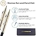 Dayspring Pens - Personalized Monroe 18 Karat Gold Plated Gift Pen and Pencil Set. Custom Engraved with Your Name, Great Gift for Man or Woman with Real Gold Plating. Gifting Case Included.