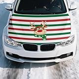 4x5 Foot Christmas Deer Car Hood Cover Polyester Elastic Fabric Removable Automotive Accessories Decorative Most Automotive Christmas Decorations