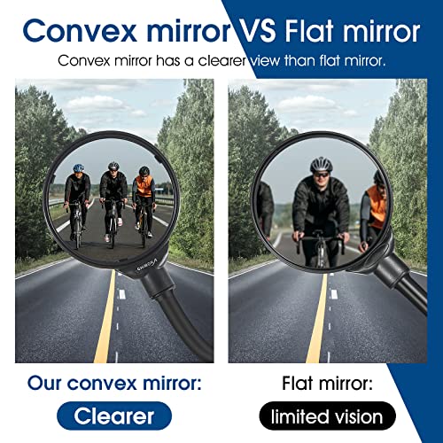 2023 New Bike Mirror,Adjustable Rotatable Bicycle Mirrors For Handlebars,Acrylic Convex Bicycle Mirror,Shockproof Safety Bike Mirrors Handlebar Rearview Mirror,Bicycle Mirrors For Electric Bike Mtb… #TOP2