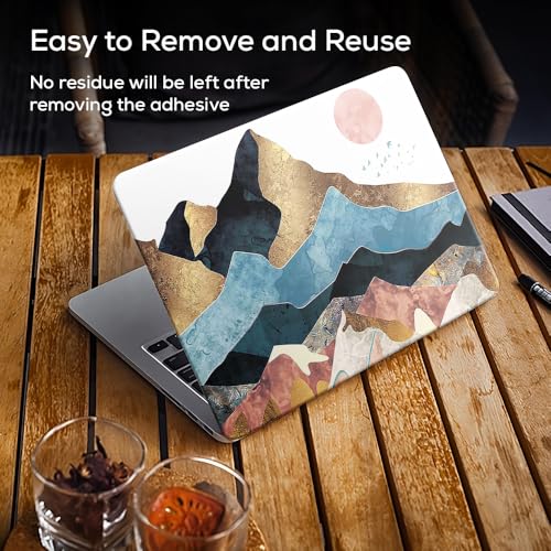 Image of Galaxsia The Mountains Top+Wrist Pad Vinyl Laptop Skin /Sticker /Cover Upto 15.6 Inches Laptops Laminated-Removable-HD Quality Compatible for Hp-Dell-Sony-Lenovo-Asus etc.(15x10 Inches)