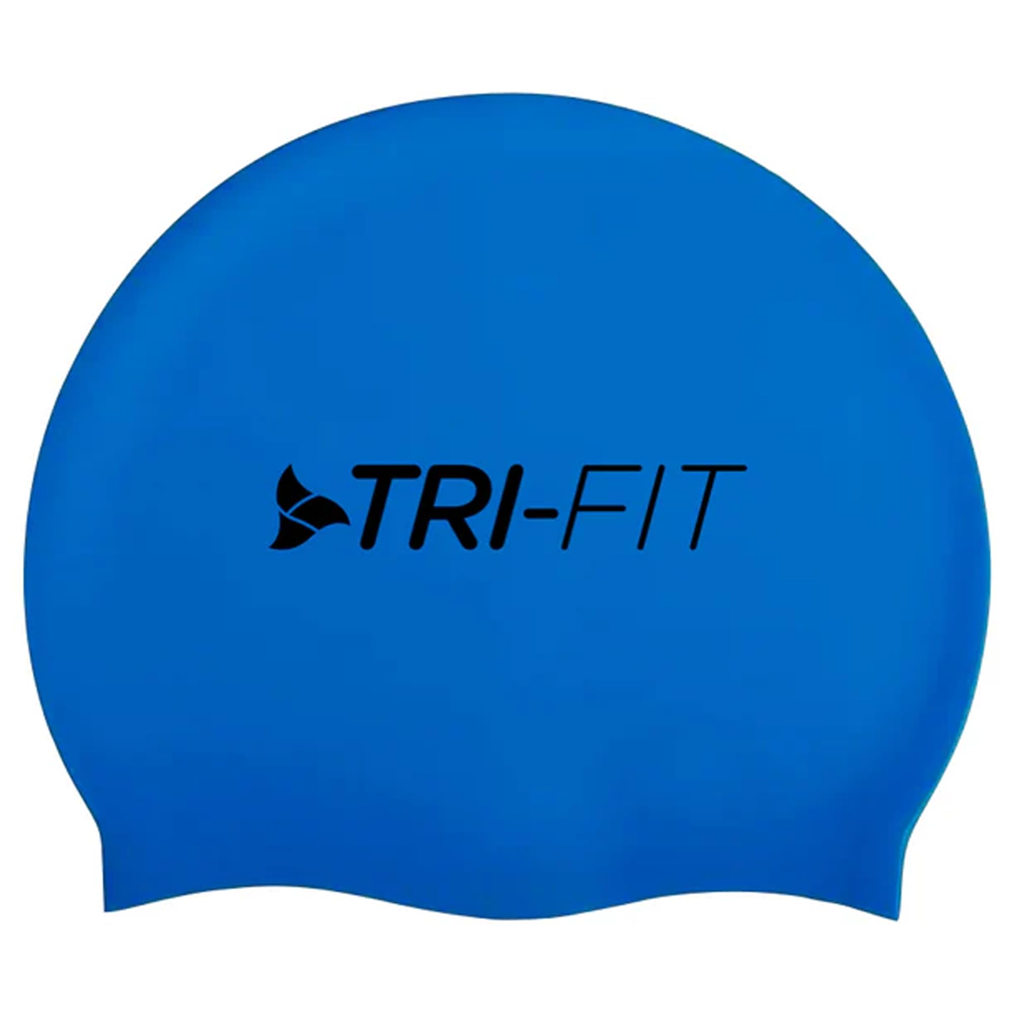 TRI-FIT Silicone Swimming Cap For Open Water | Hypoallergenic & Waterproof | Wrinkle-Free Fit | High Stretch Material For Reduced Drag | For Men & Women (Blue)