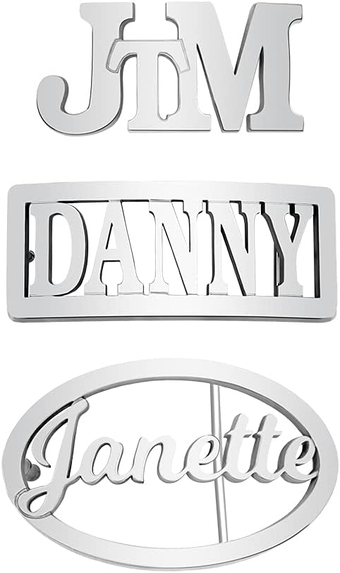AILIN Custom Name/Initial Belt Buckle In Stainless Steel Gifts For Men Women