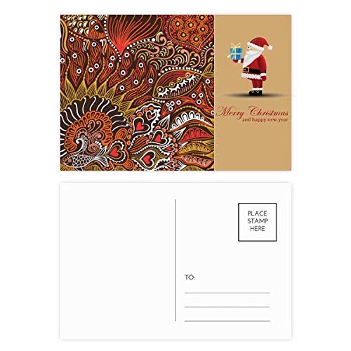Dessin de ligne cartes postales poisson rouge Père Noël pour vos vœux de fin d'année