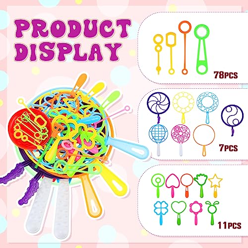 Lenwen 99 Pcs Bubble Wand Set, Large Bubble Maker with Tray for Toddlers, - image 2