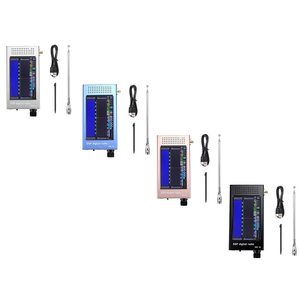 SDR-V6 Digitaler Kurzwellenempfänger mit 4,3 Zoll IPS Touchscreen, 100kHz-149MHz Fullband, Aluminiumgehäuse, 3000mAh Akku für Amateurfunk, Luftfahrt und Outdoor Monitoring, Schwarz