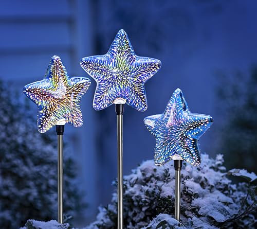 Weltbild LED-Gartenstecker Sternenfunkeln, 3er-Set Mit Timer – Outdoor-Beleuchtung Für Garten & Balkon