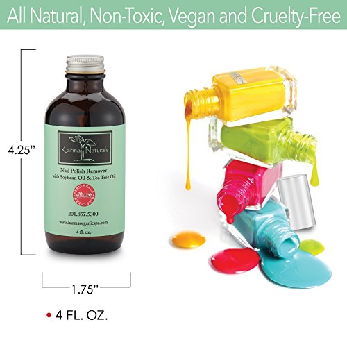 Karma Organic Nail Polish Remover-Tea Tree Oil Based Formula, moisturize and Nourish Nails