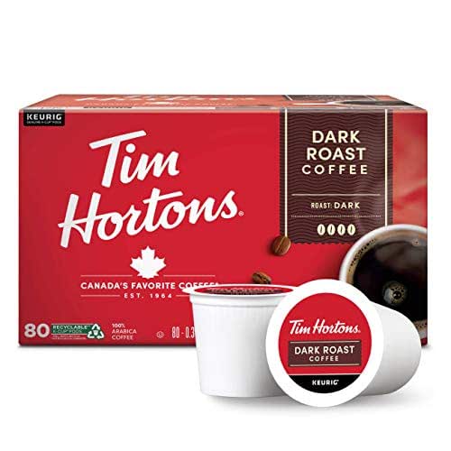 Tim Hortons Dark Roast Coffee, Single-Serve K-Cup Pods Compatible with
