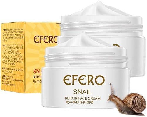 ZZXXCC 2Pcs EFERO Snail Repair Face Cream Whitening Serum Moisturizing Oil Control Anti Wrinkle Natural Snail Collagen Skin Care Cream